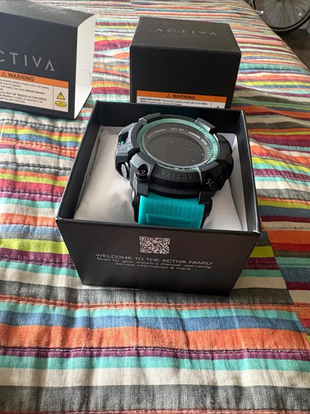 New Invicta Activa ACW8020-006 Mens Digital Sports Watch Teal Black Rubber Alarm